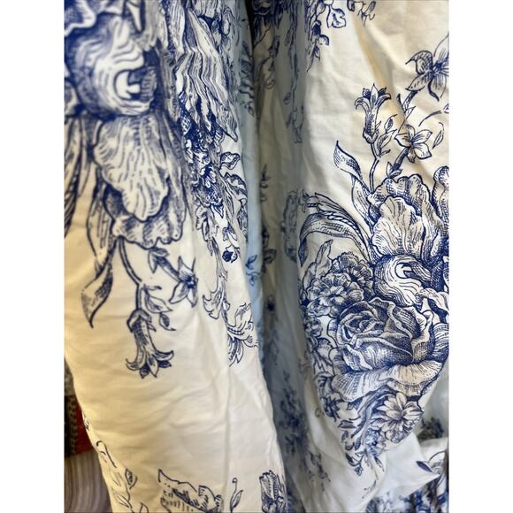 Melange Home Duvet Cover Navy Toile, King Size 80 x 104” 100% Cotton - Picture 6 of 15